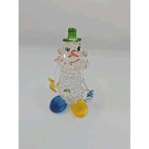 Clown Spun Glass Figurine Art Glass Italy Figure Vintage 4" Circuse